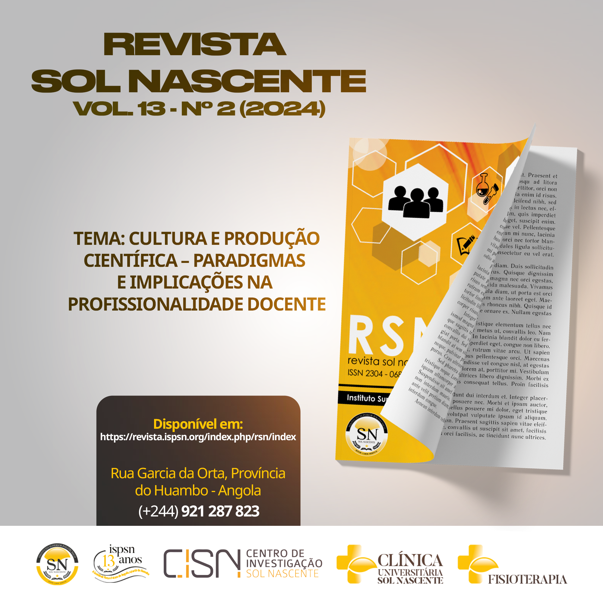 JÁ ESTÁ DISPONÍVEL O VOLUME 13 Nº 2 DA REVISTA SOL NASCENTE | ISPSN